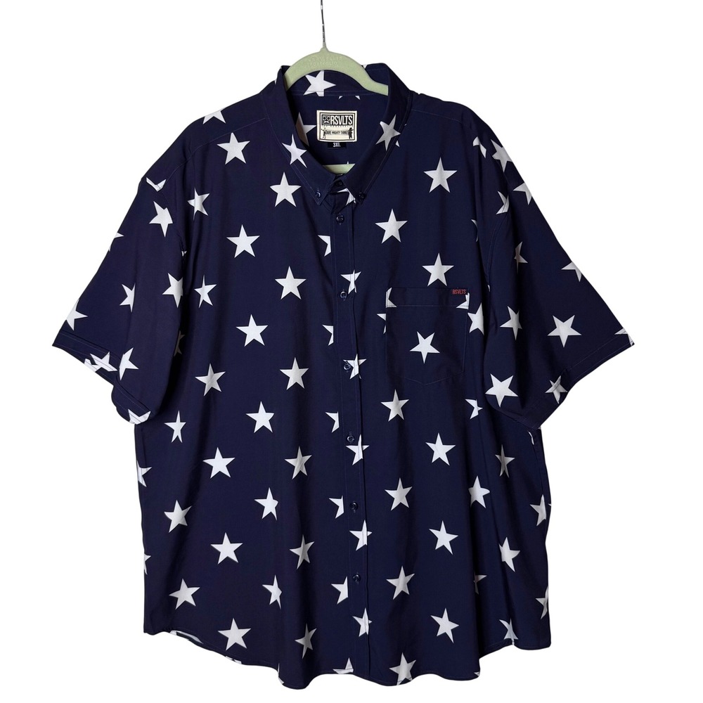RSVLTS Button Shirt Mens 3X Hubble Star America USA Space Novelty EXCELLENT